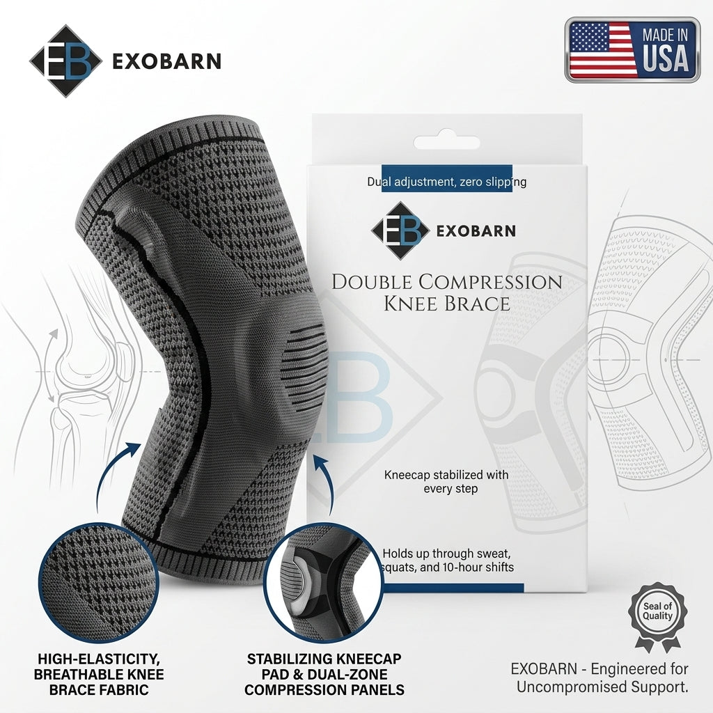 Double compression knee brace